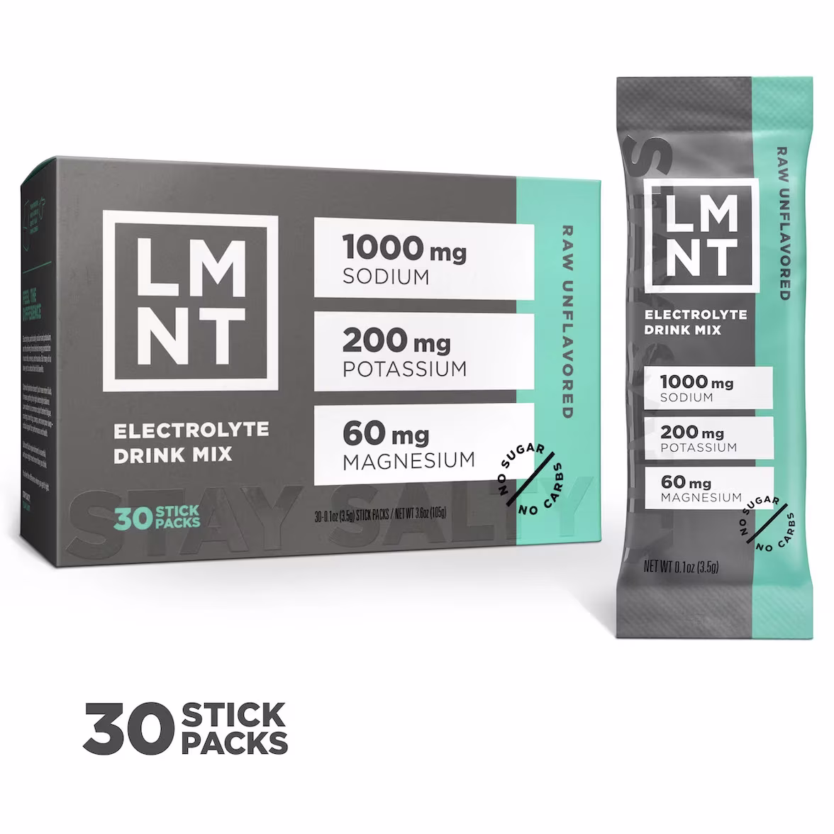 Raw Unflavored Salt 30-Count